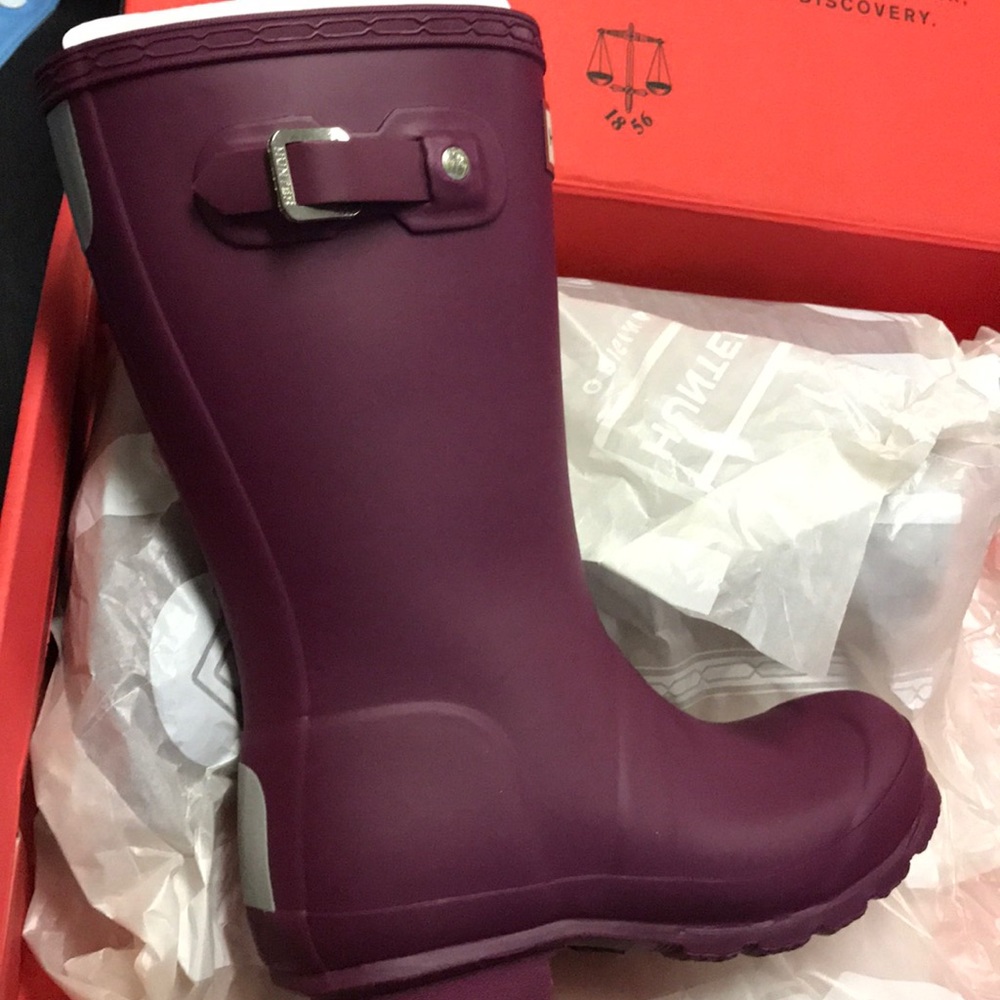 HUNTER purple kids boots Brand New